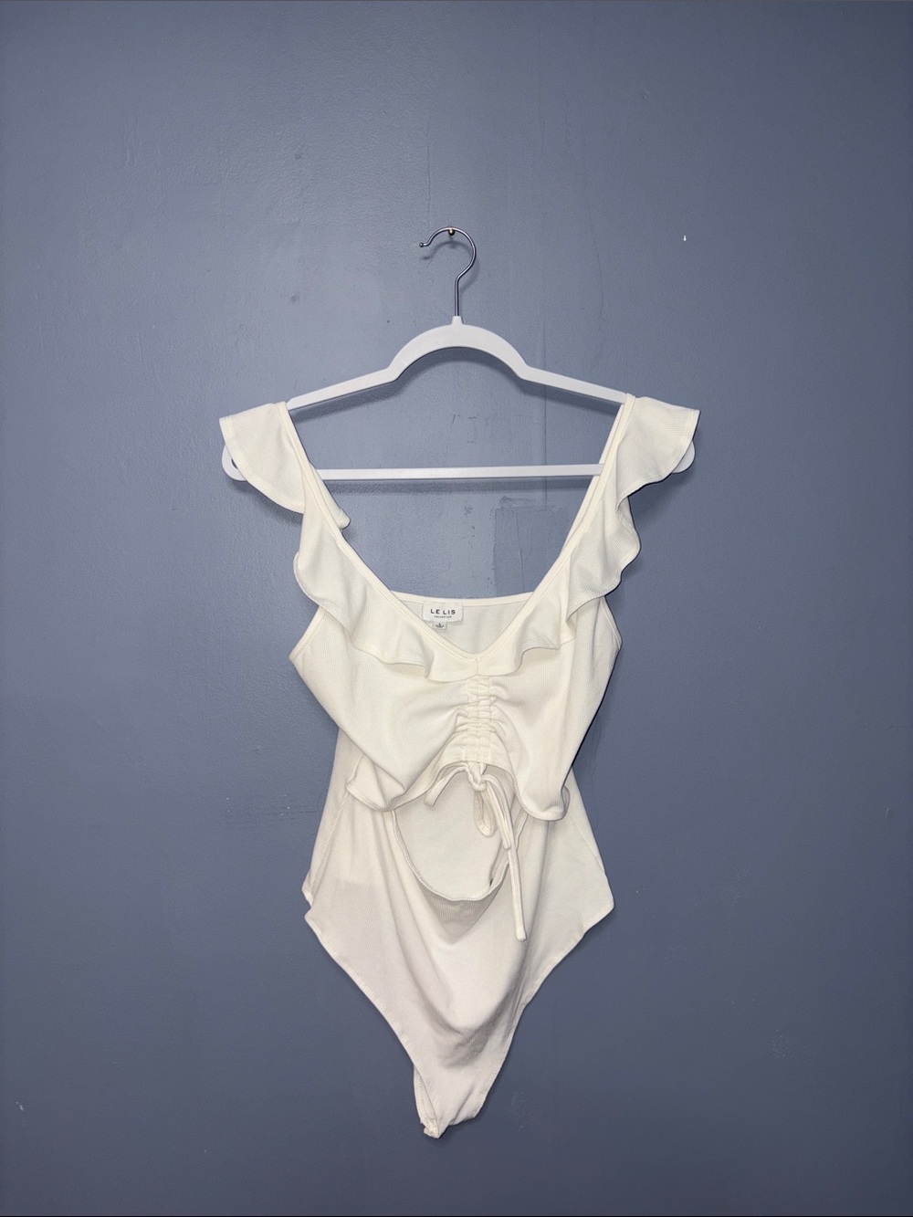 Le Lis • White Ribbed Cut Out Bodysuit